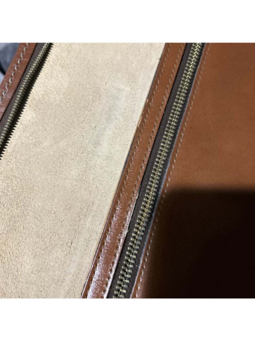 VTG Brown Top Grain Leather Folder Portfolio Document Holder Zip 15” X 11” - Picture 9 of 16